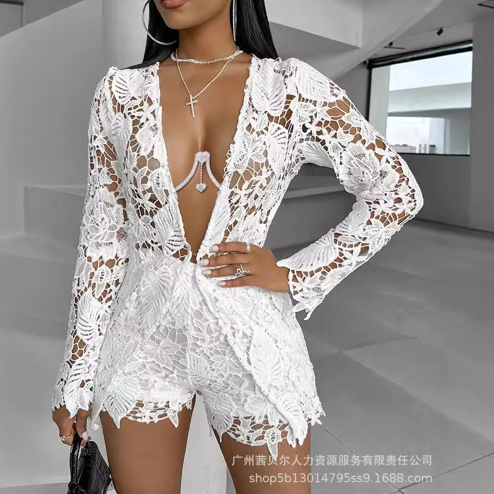 Linen Shirt Breathable - Kemeja pendek seksi Wanita Atasan berlubang