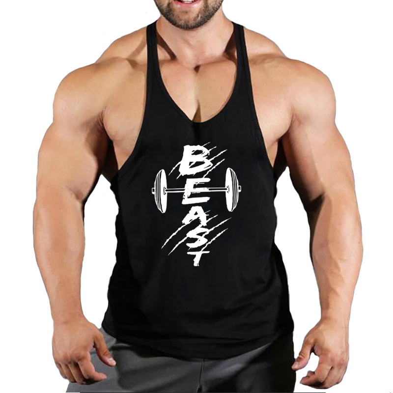 Tank Top Muscle - Tank Top kebugaran bermerek musim panas