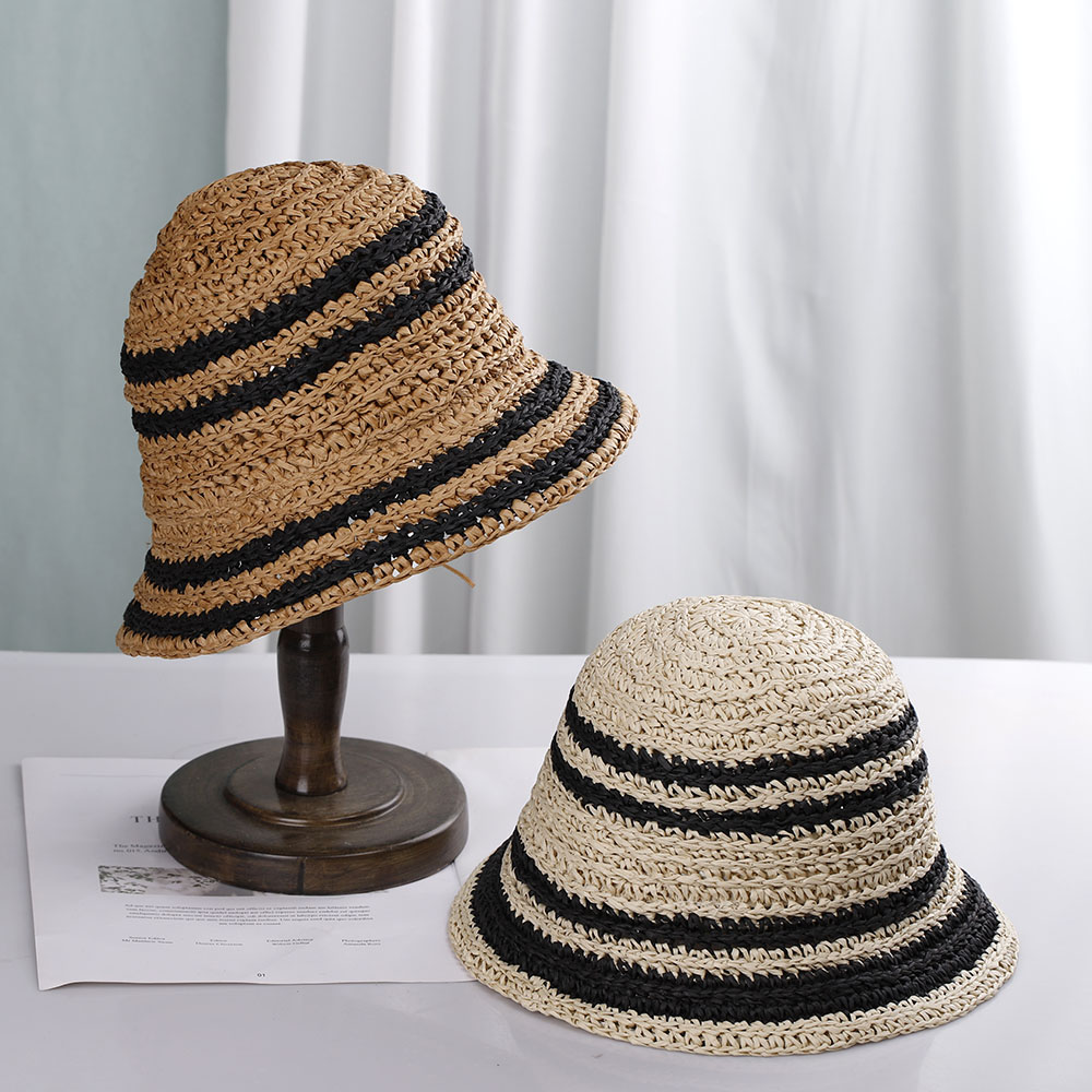 Topi pantai wanita topi Bucket - Bucket Hat Straw ulasan dan harga