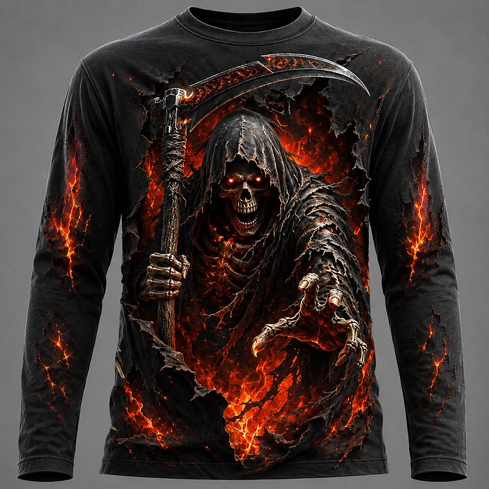 Kaos Pria Halloween dengan Gra - Tee Graphic Print ulasan dan harga
