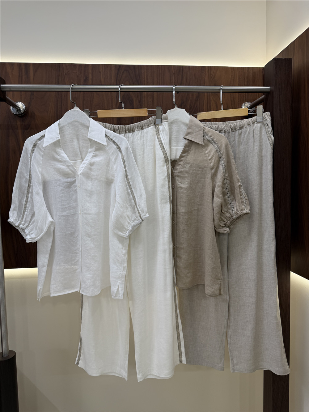Setelan Kasual Dua Potong: Kem - Short Linen Drawstring ulasan dan harga