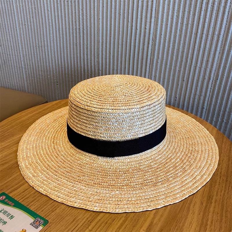 Topi Jerami Boater Gaya Pranci - Bucket Hat Straw ulasan dan harga