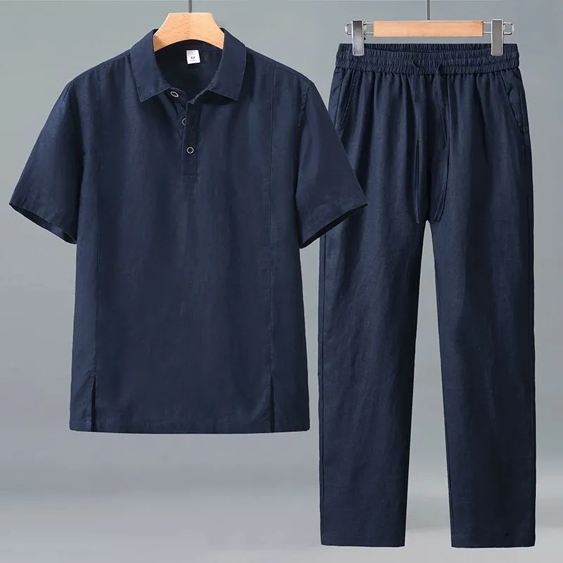 Setelan Linen Musim Panas Ukur - Short Linen Drawstring ulasan dan harga