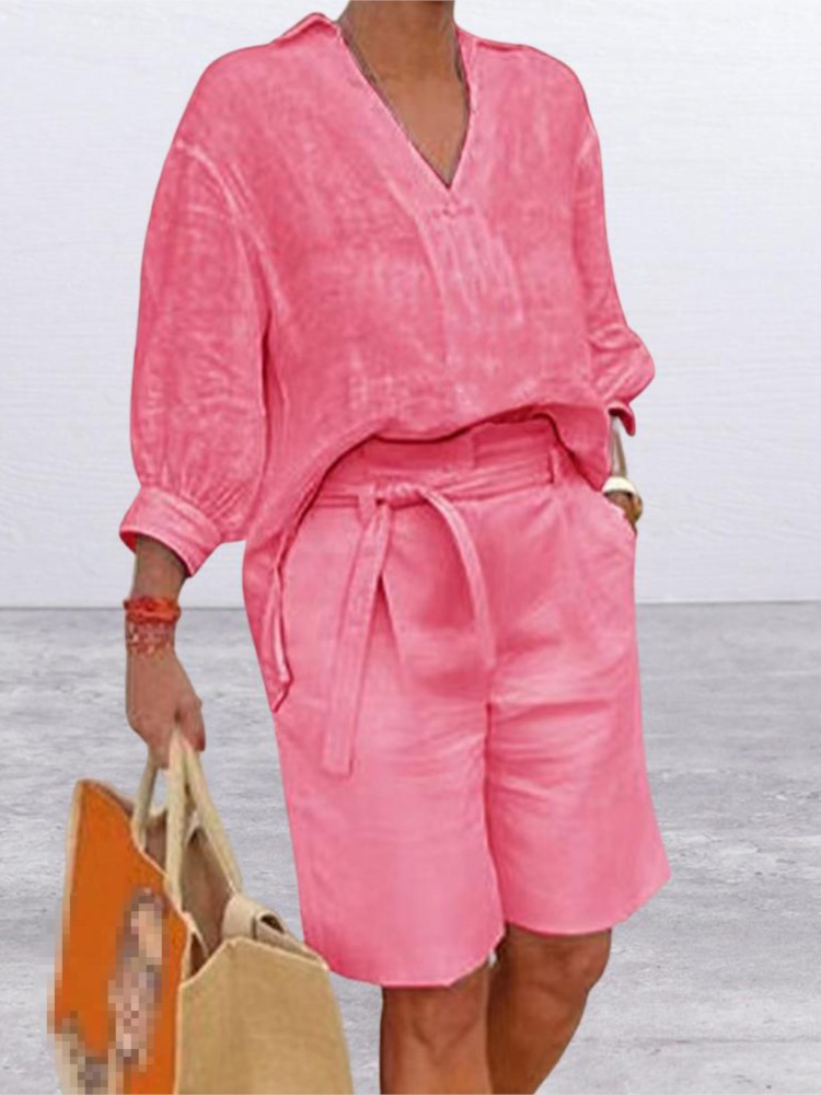 Setelan pakaian wanita katun L - Linen Shirt Breathable ulasan dan harga